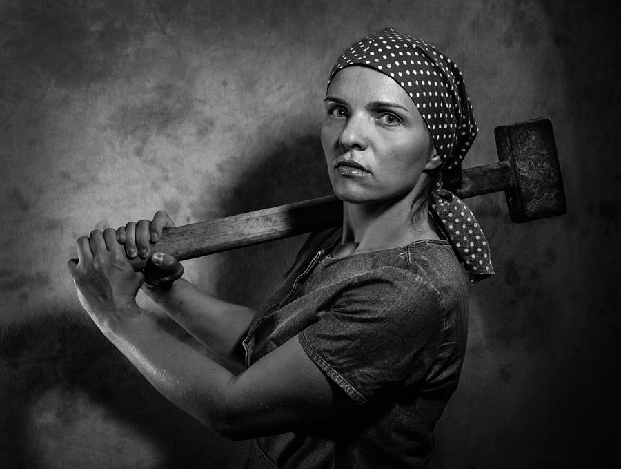Girl With A Sledgehammer Photograph by Viktor Cherkasov