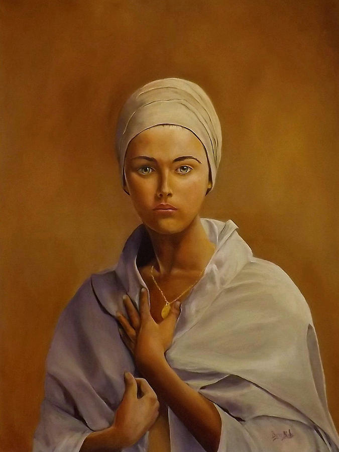 Girl With A Turban Painting by Barry BLAKE