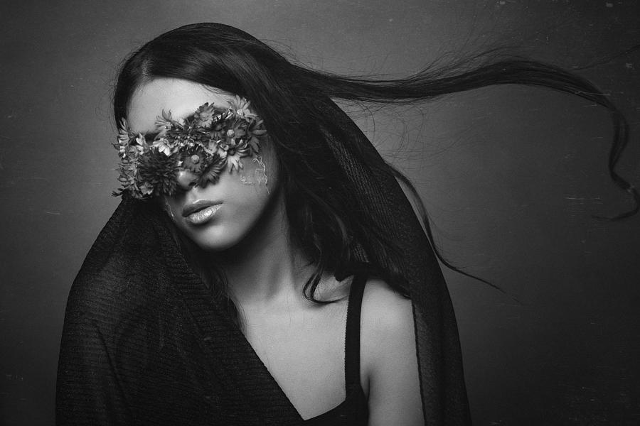 Girl With Eyes Of Flowers Photograph by Amir Heydari