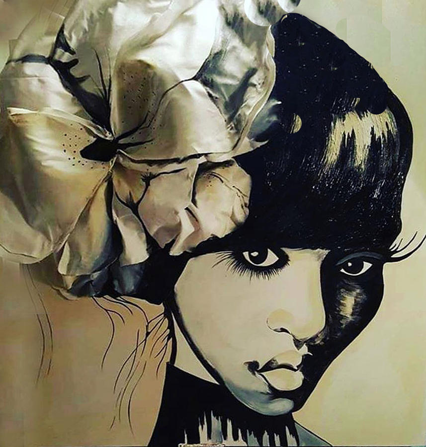 girl with Flower  Painting by Femme Blaicasso