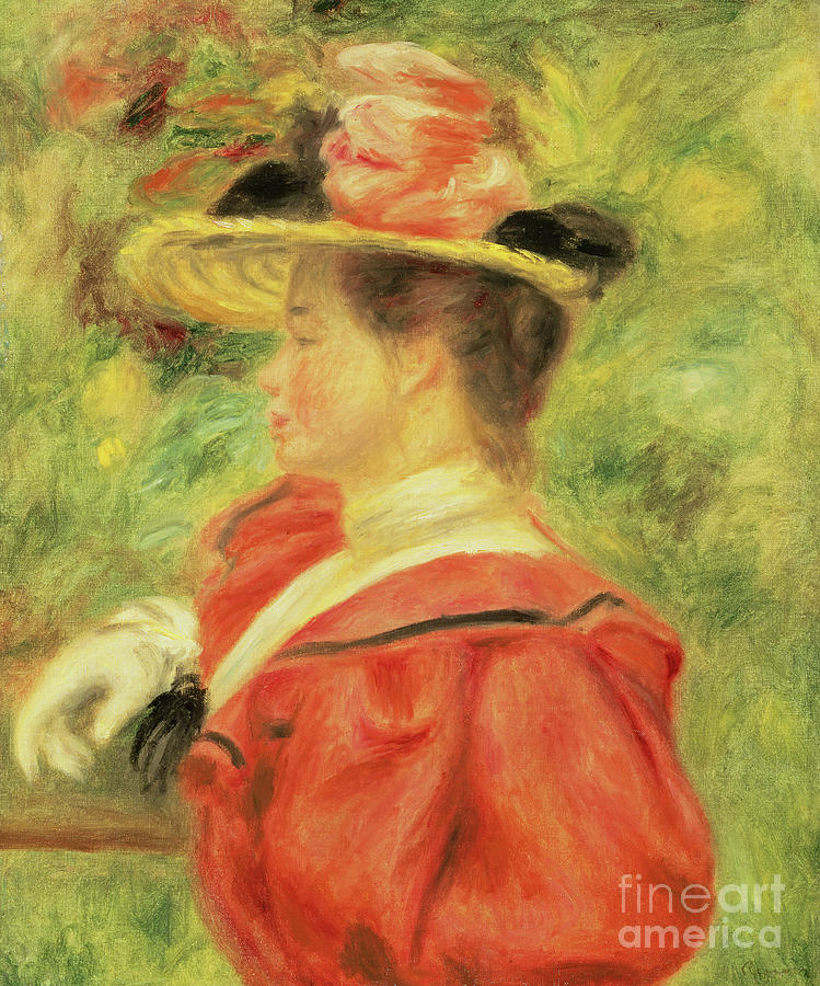 Girl with Glove Painting by Pierre Auguste Renoir