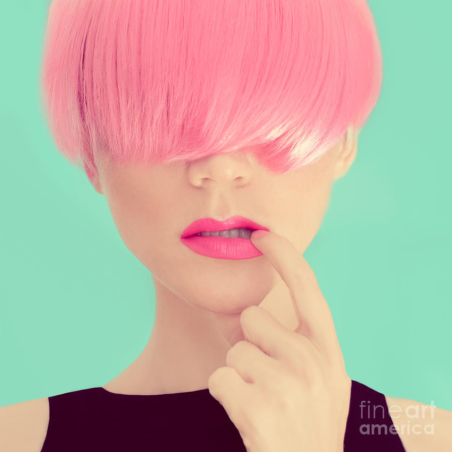 Makeup Photograph - Girl With Pink Hair. Fashionable Trend by Evgeniya Porechenskaya Makeup Photograph - Girl With Pink Hair. Fashionable Trend by Evgeniya Porechenskaya