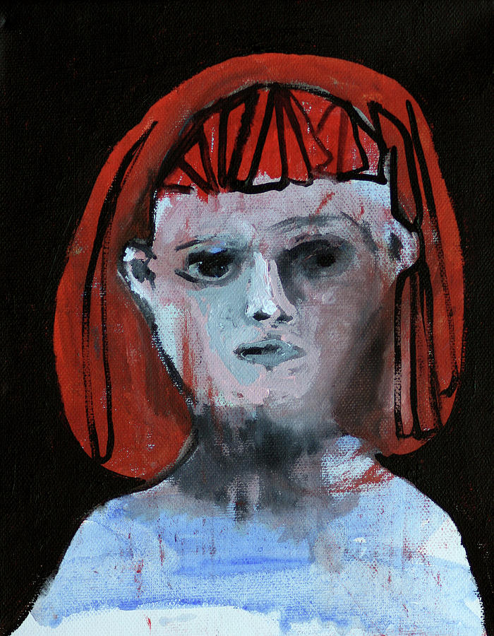 Girl with red hair Painting by Edgeworth Johnstone