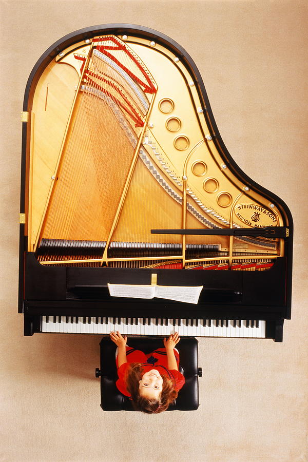 Girl4-5 Playing Steinway Grand Piano Photograph by Andy Sacks