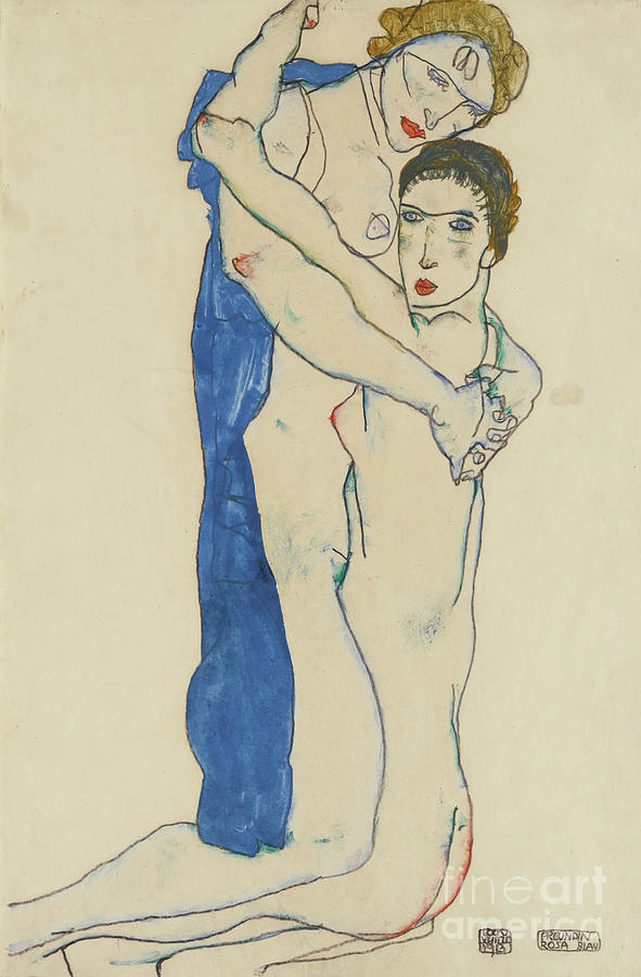 Girlfriend Pink-blue 1913 Drawing by Heritage Images
