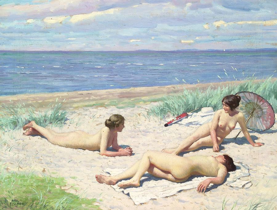 Girls On The Beach by Paul Fischer Girls On The Beach by Paul Fischer