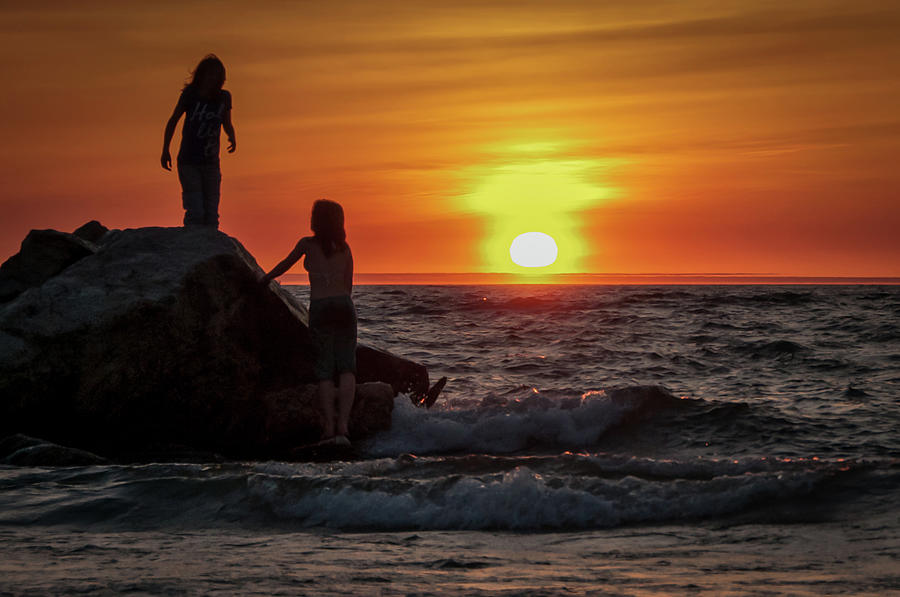 Girls on the Rocks Photograph by Lloyd Gillies Girls on the Rocks Photograph by Lloyd Gillies