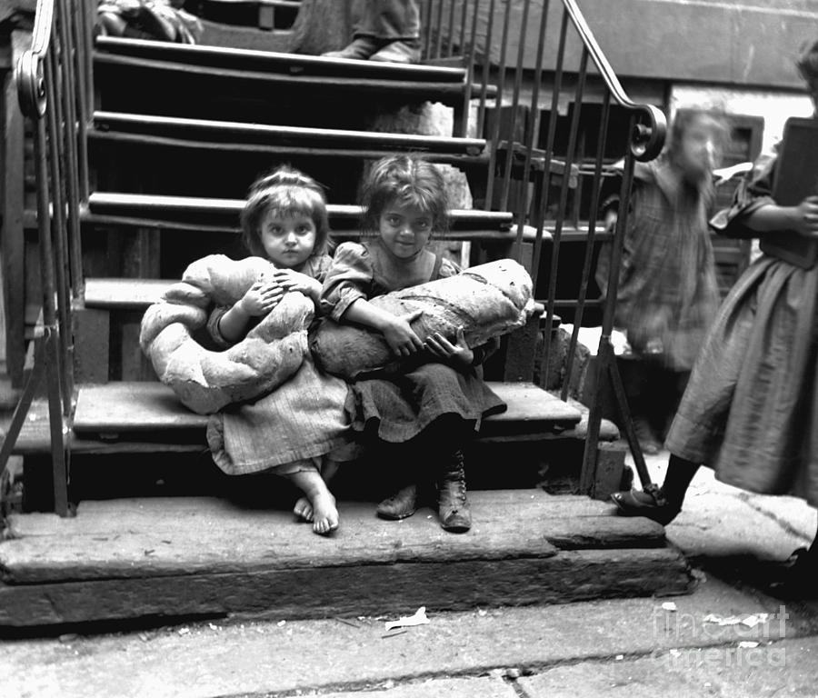 Girls With Loaves Of Bread Photograph by Bettmann