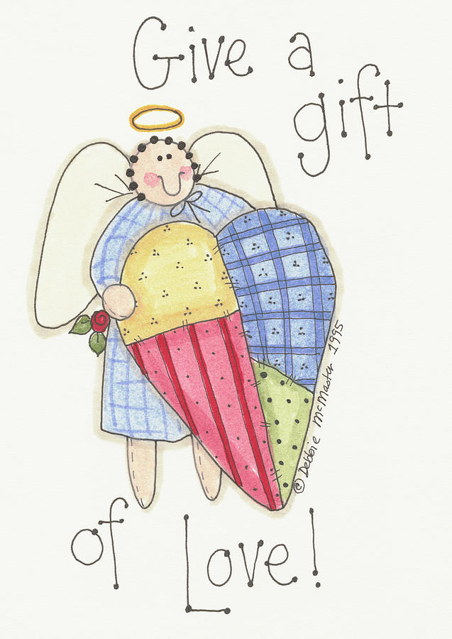 Give A Gift Angel Painting by Debbie Mcmaster