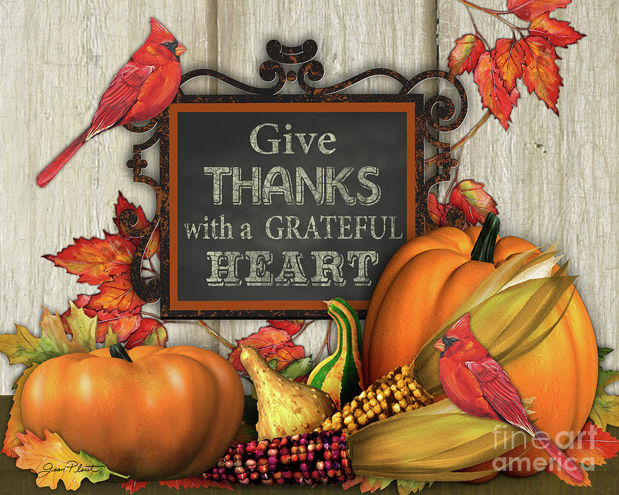 Give Thanks Fall Art-A Digital Art by Jean Plout