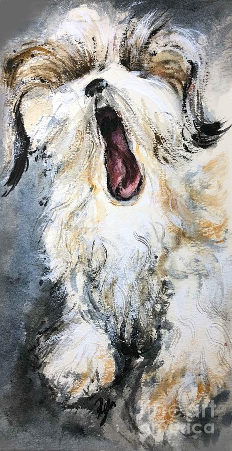 Gizmo Canine Caricature Painting by Ryn Shell