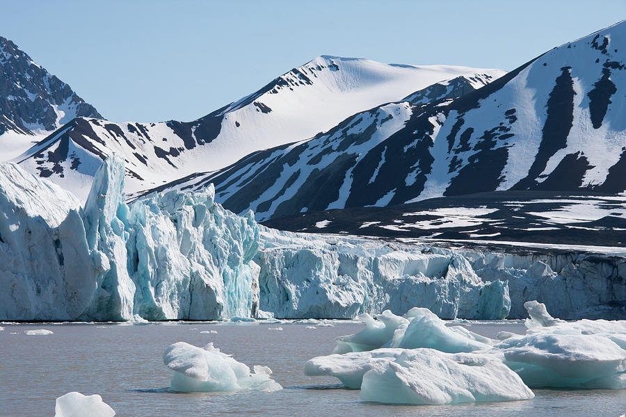 Glacier And Icebergs Around Svalbard In Photograph by Nailzchap