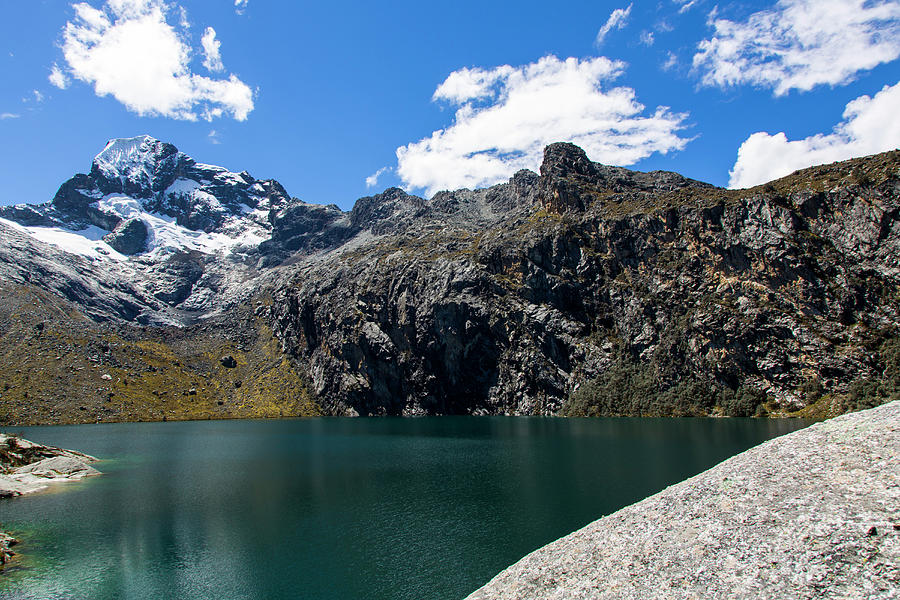 Glacier Lake Churup Lake, Churup Mountain, Huaraz, Ancash, Cordillera ...