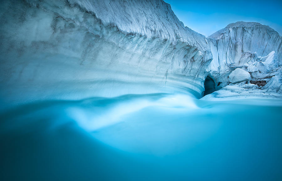 Pakistan Photograph - Glacier River Cave by Fei Shi