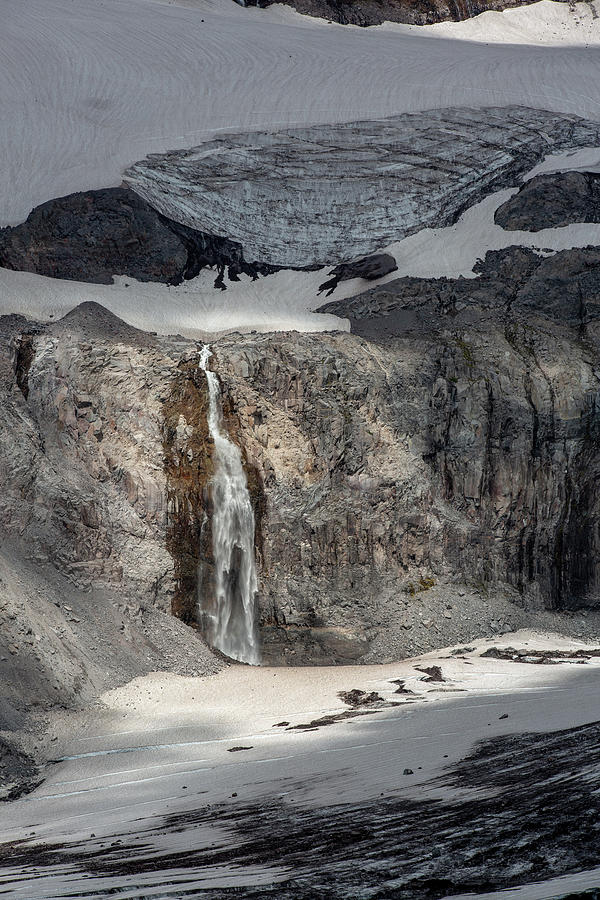 Glacier Waterfalls at Mount Rainier 1 Photograph by Alex Mironyuk