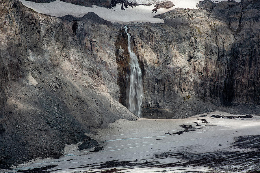 Glacier Waterfalls at Mount Rainier Photograph by Alex Mironyuk