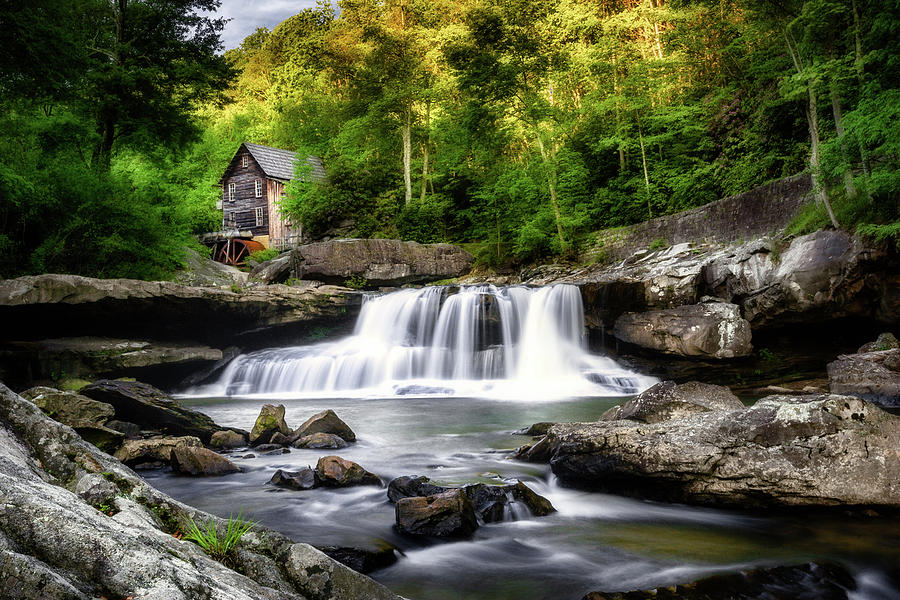 Landscape Photograph - Glade Creek Grist Mill Waterfall by Tom Mc Nemar
