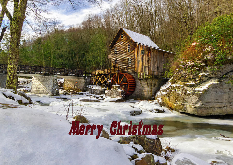 Glade Creek Mill Christmas Photograph by Norma Brandsberg
