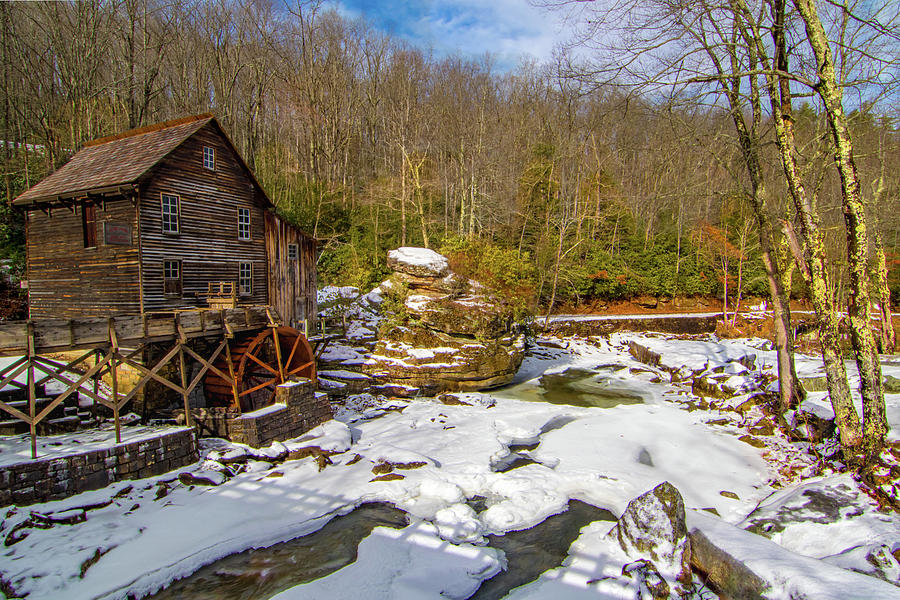 Glade Creek Mill in Winter Photograph by Norma Brandsberg