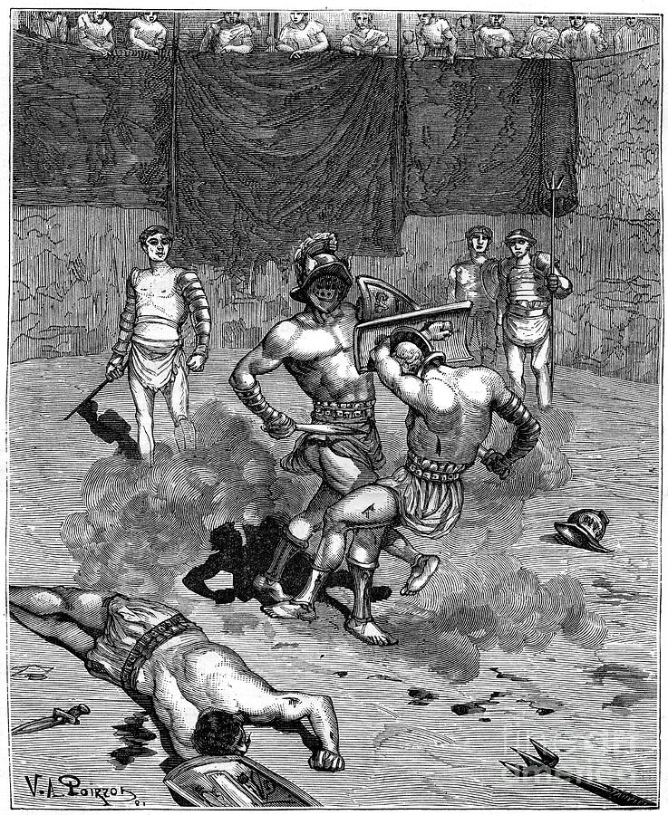 Gladiatorial Combat, 1882-1884 Drawing by Print Collector