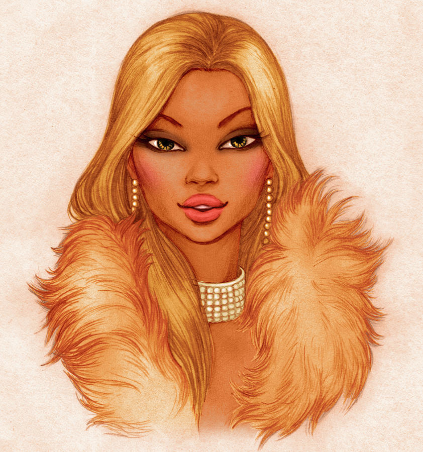 Glamour Girl Portrait  Blond Digital Art by Tatarnikova