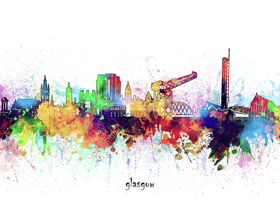 Glasgow Skyline Artistic Digital Art