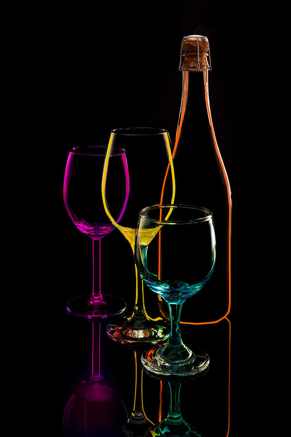Glass And Bottle With Colour Harmony Photograph by Shimei Yan