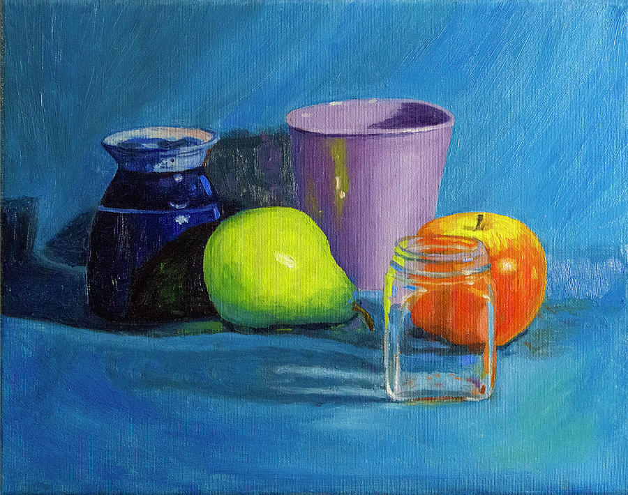 Glass And Fruit - Still Life Study Painting