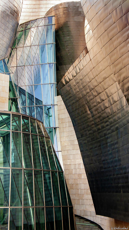 Glass and titanium in the Guggenheim Bilbao Spain Photograph by Weston Westmoreland