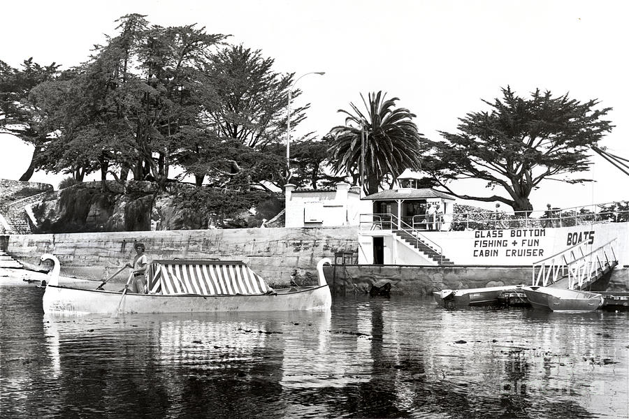 Boat Photograph - Glass Botton Boat by Pier Lovers Point,  P. G. 1972 by Monterey County Historical Society
