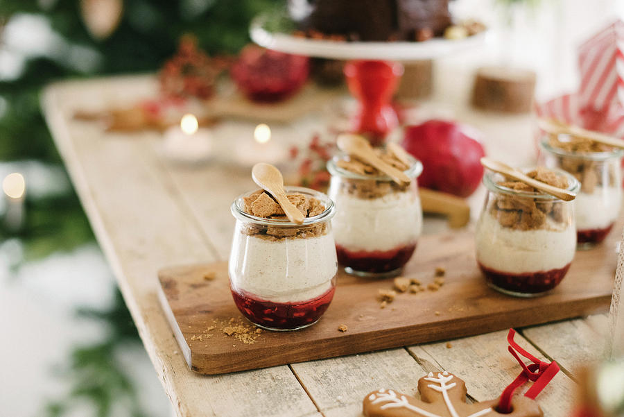 Glass Bowls Of Gingerbread Mousse Photograph by Katja Heil