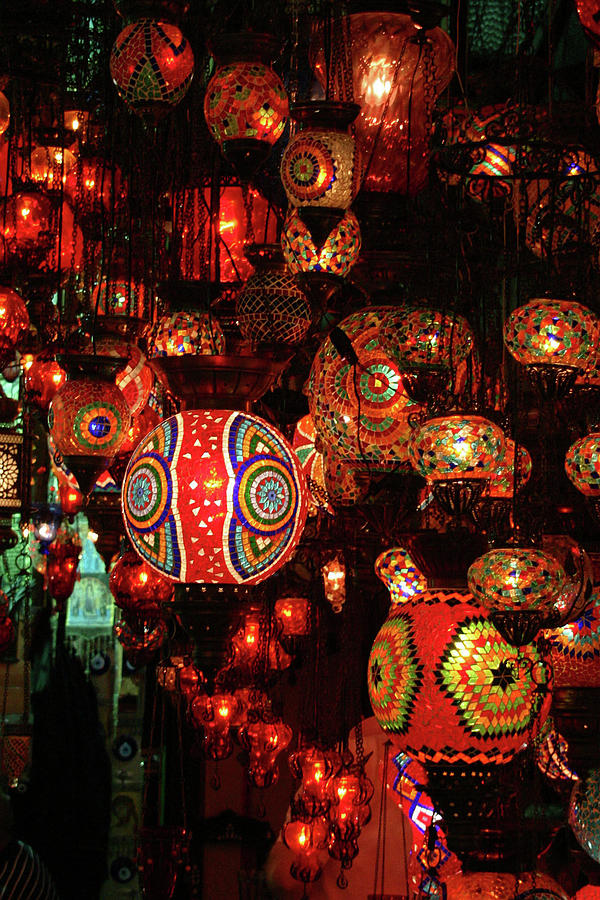 Glass lanterns,Covered bazaar Photograph by Steve Estvanik