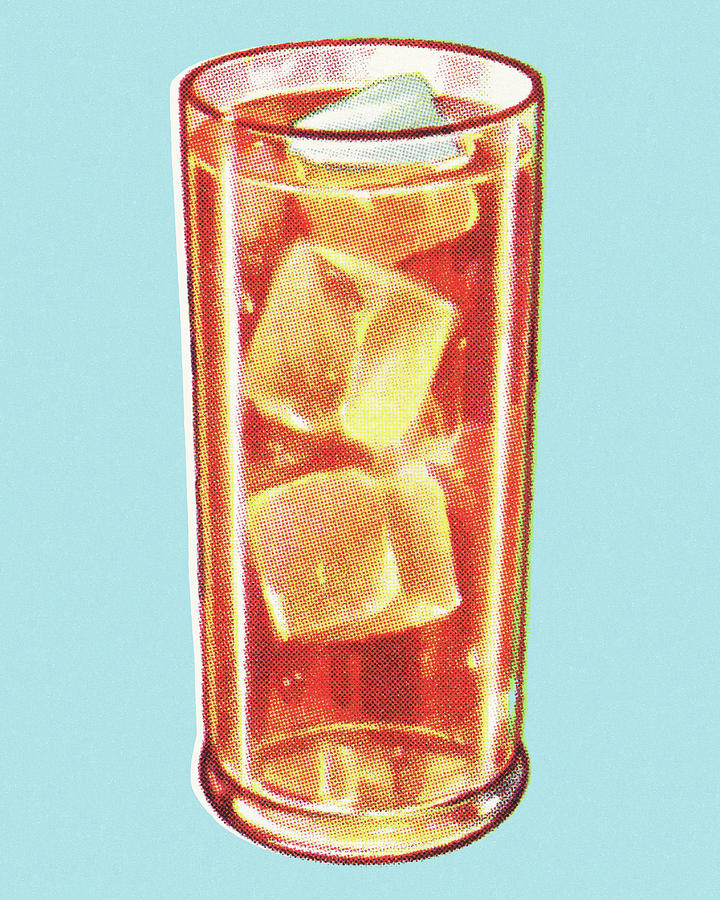 Ice Cube Drawing - Glass of Iced Tea by CSA Images