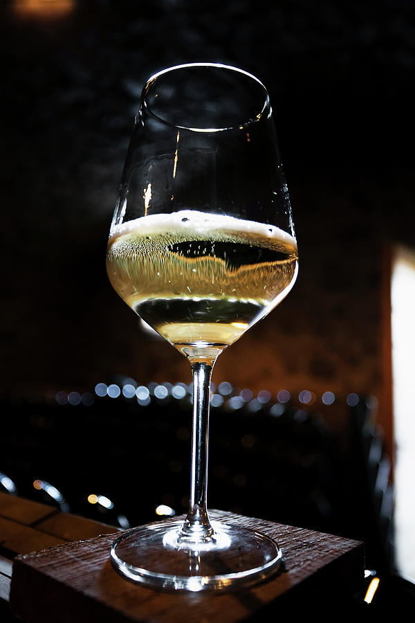 Glass Of Pas Dose Sparkling Wine Digital Art by Franco Cogoli