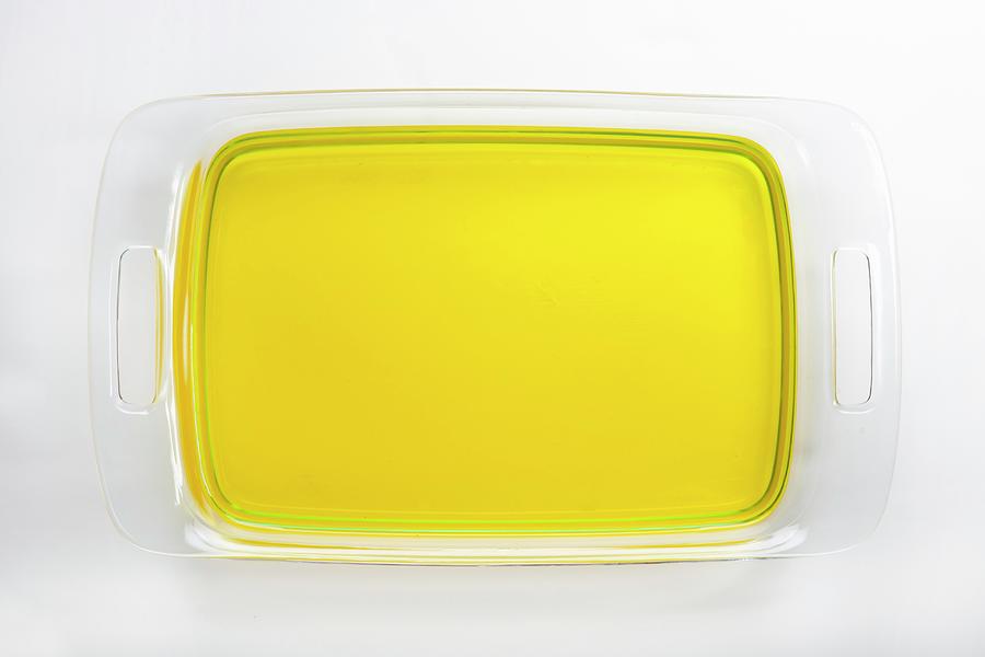 Glass Tray Of Lemon Gelatin Photograph by John Gagne