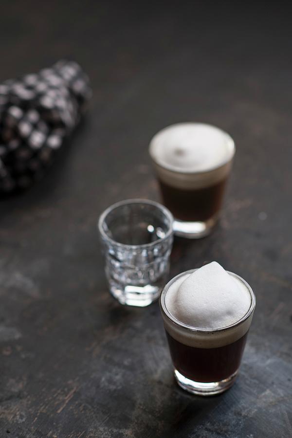 Glasses Of Espresso Topped With Milk Foam Photograph by Yehia Asem El Alaily