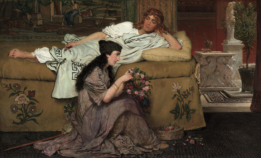 Lawrence Alma Tadema Painting - Glaucus and Nydia by Lawrence Alma-Tadema