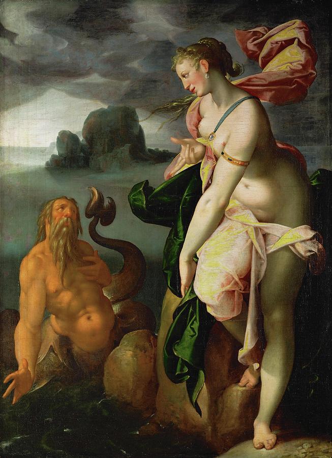 Glaucus and Scylla,1580-82 .Canvas, 110 x 181 cm Inv. 2615. Painting by Bartholomaeus Spranger -1546-1611- Glaucus and Scylla,1580-82 .Canvas, 110 x 181 cm Inv. 2615. Painting by Bartholomaeus Spranger -1546-1611-