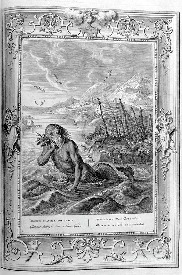 Glaucus Turned Into A Sea God, 1733 Drawing by Print Collector