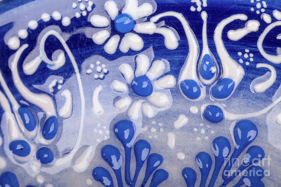 Glazed pot ceramic pattern close up Photograph by Simon Bratt
