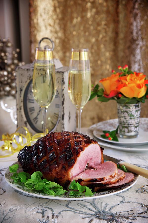 Glazed Roast Ham For New Years Eve Photograph by Heinze, Winfried