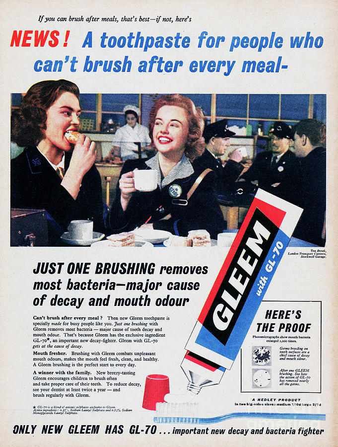 Gleem Gl-70 Toothpaste Photograph by Picture Post