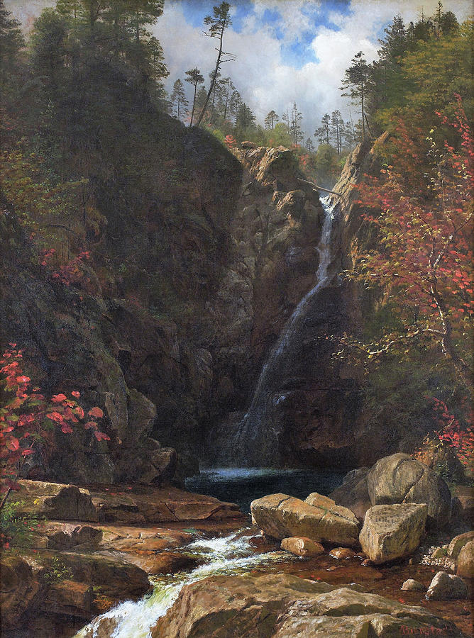 Glen Ellis Falls Painting - Glen Ellis Falls - Digital Remastered Edition by Albert Bierstadt Glen Ellis Falls Painting - Glen Ellis Falls - Digital Remastered Edition by Albert Bierstadt