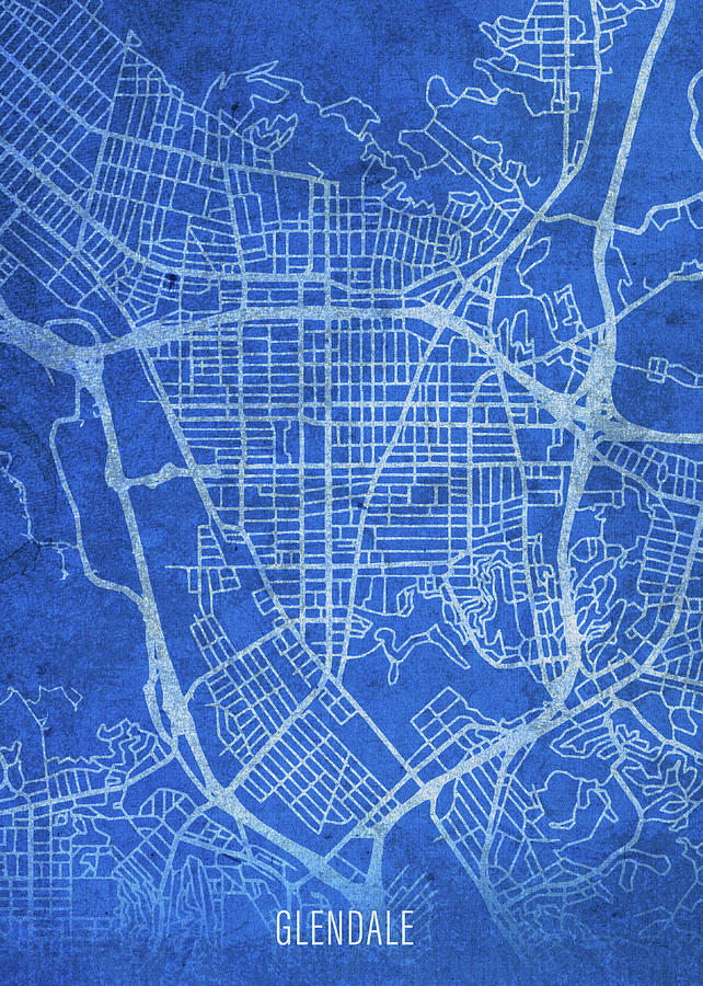 Glendale California City Street Map Blueprints Design Turnpike 