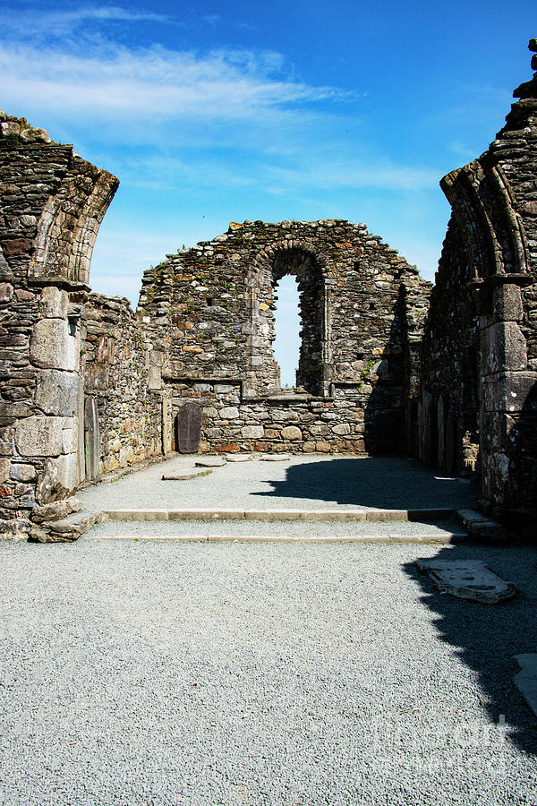Landmark Photograph - Glendalough Cathedral Interior Ruins by Bob Phillips