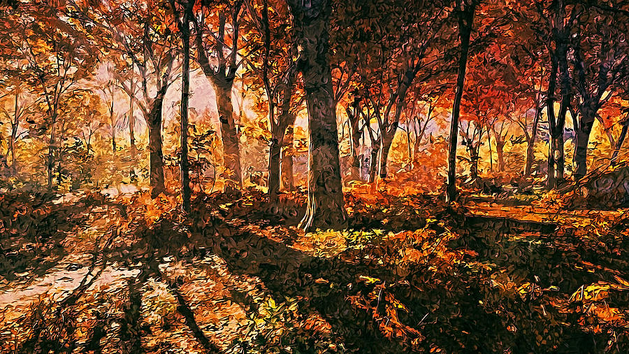 Glimpse of Autumn - 01 Painting by AM FineArtPrints