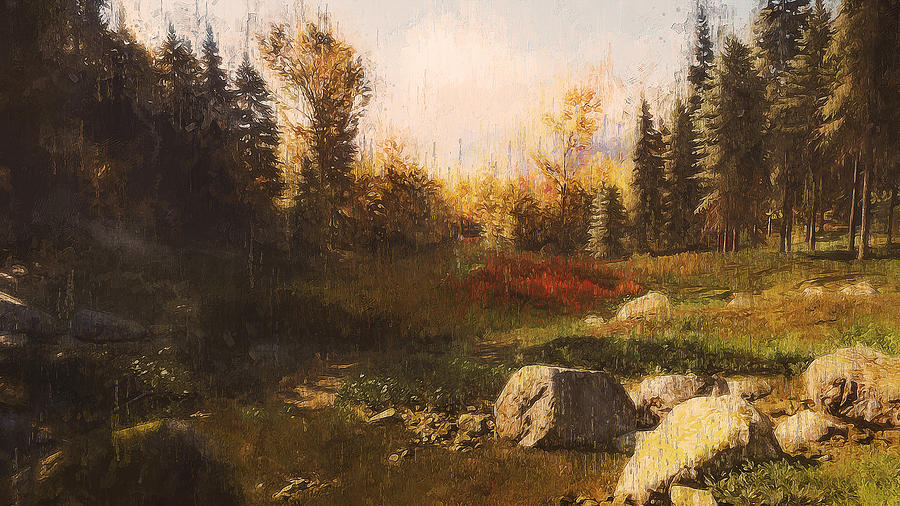 Glimpse of Autumn - 03 Painting by AM FineArtPrints