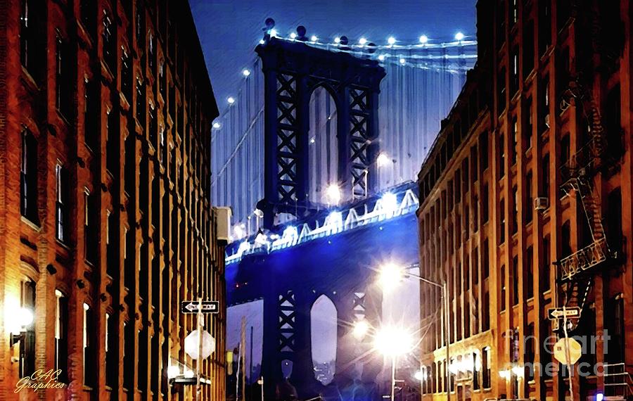 Glimpse of Brooklyn Bridge Digital Art by CAC Graphics