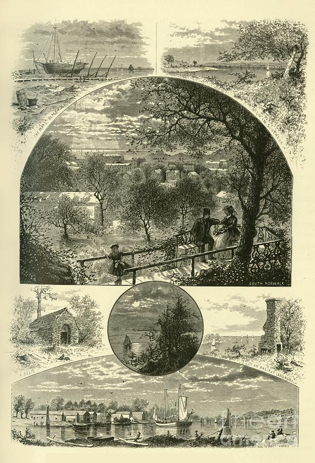 Glimpses Of South Norwalk And Southport Drawing by Print Collector ...