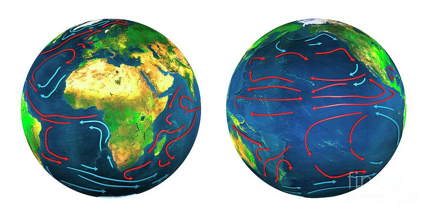 Global Ocean Currents Photograph by Tim Brown/science Photo Library